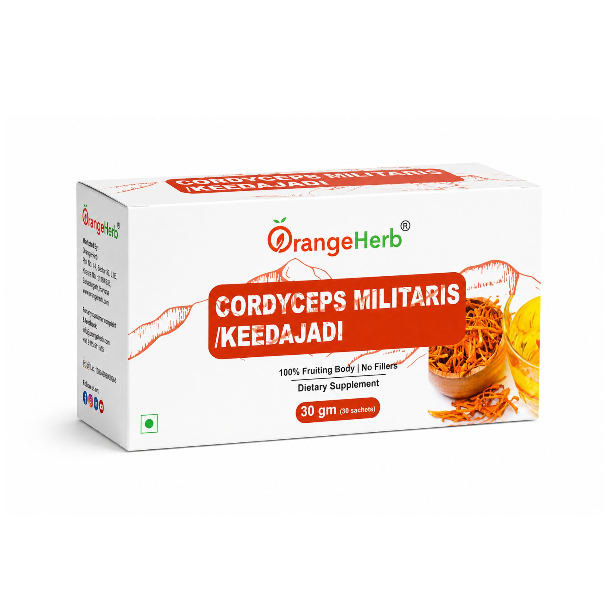 Cordyceps Militaris (Keedajadi) – 30g (30 Sachets)