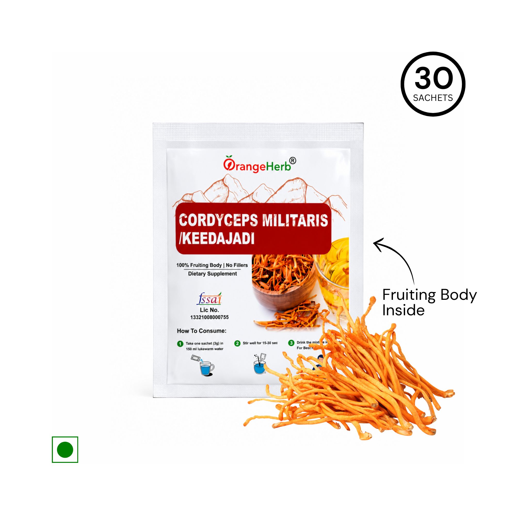 Cordyceps Militaris (Keedajadi) – 30g (30 Sachets) - Image 4