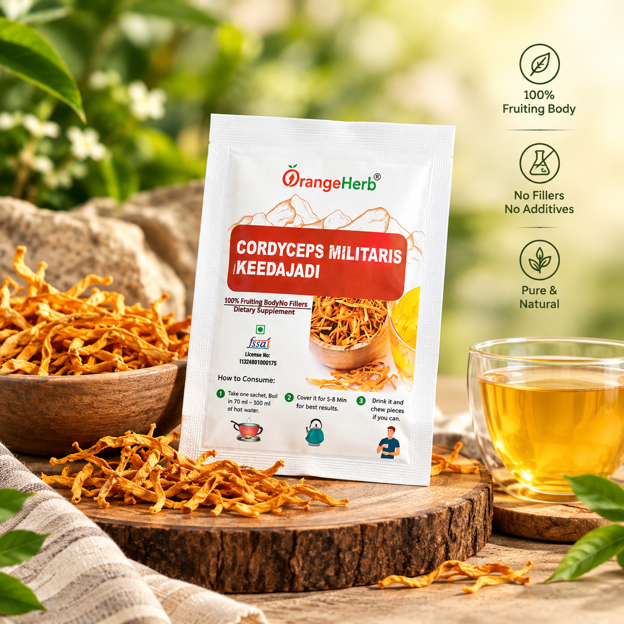 Cordyceps Militaris (Keedajadi) – 15g (15 Sachets) - Image 2